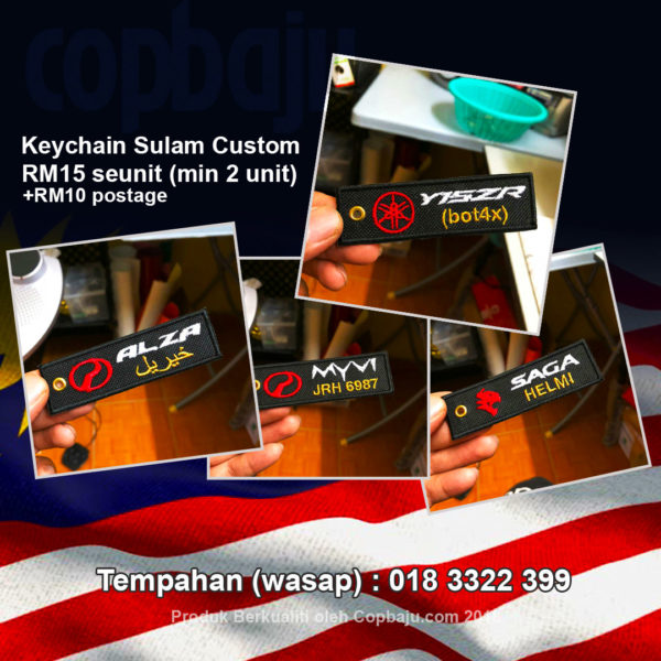 Custom Keychain Sulam Kereta Motor RM15
